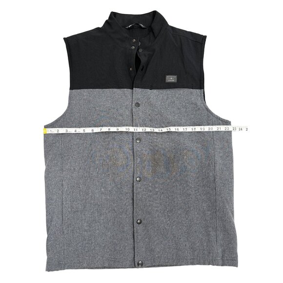 Travis Mathew Navigational Report Vest Black & Gray Snap Button Golf Size L - Picture 6 of 9